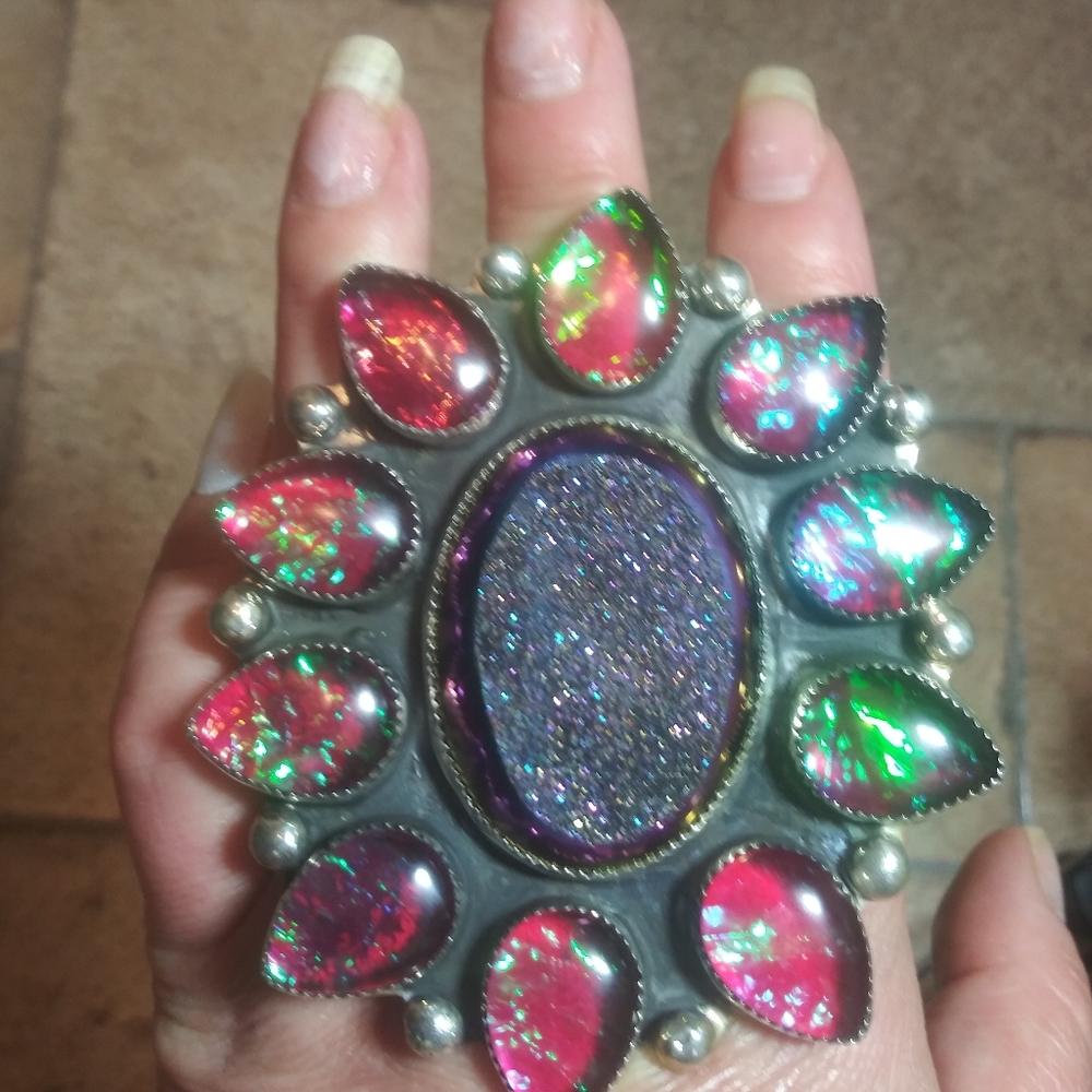 BNWT M&S Druzy & Iridized Opal Ring